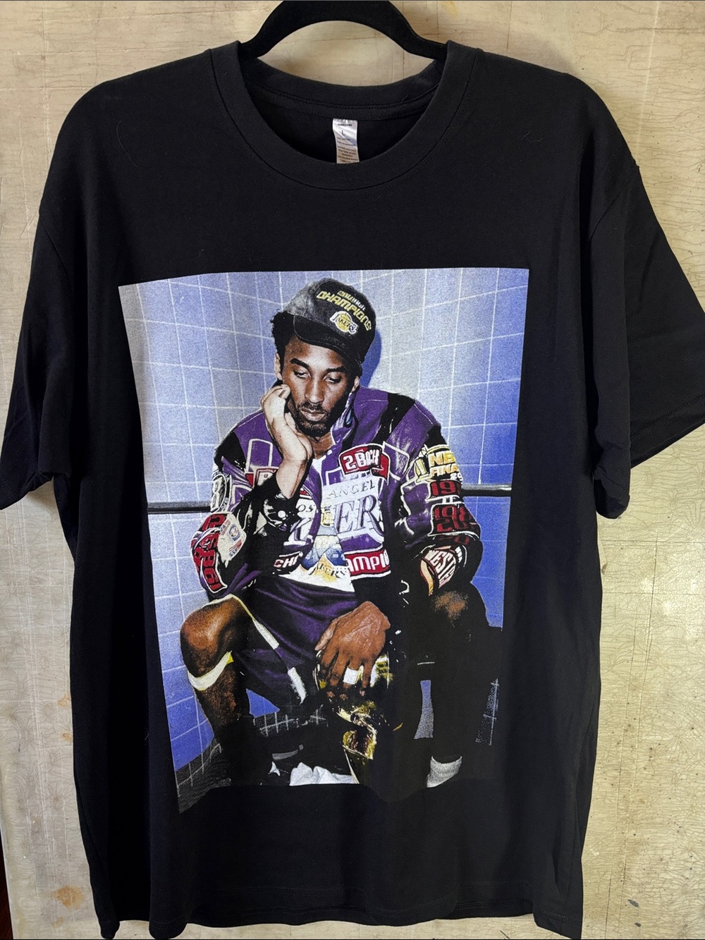 Black “KOBE” T-Shirt with Purple Accent